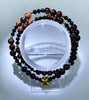 Two Laps Special Design Bracelet 6mm 8mm with Crystal Charm Gorgeous Gemstone Beaded Bracelet for Men Women