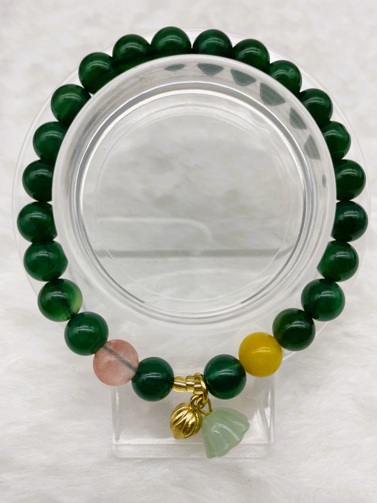 Adorable Jade Collection 8mm Gemstone Bracelet Lovely Design Unisex Jewelry