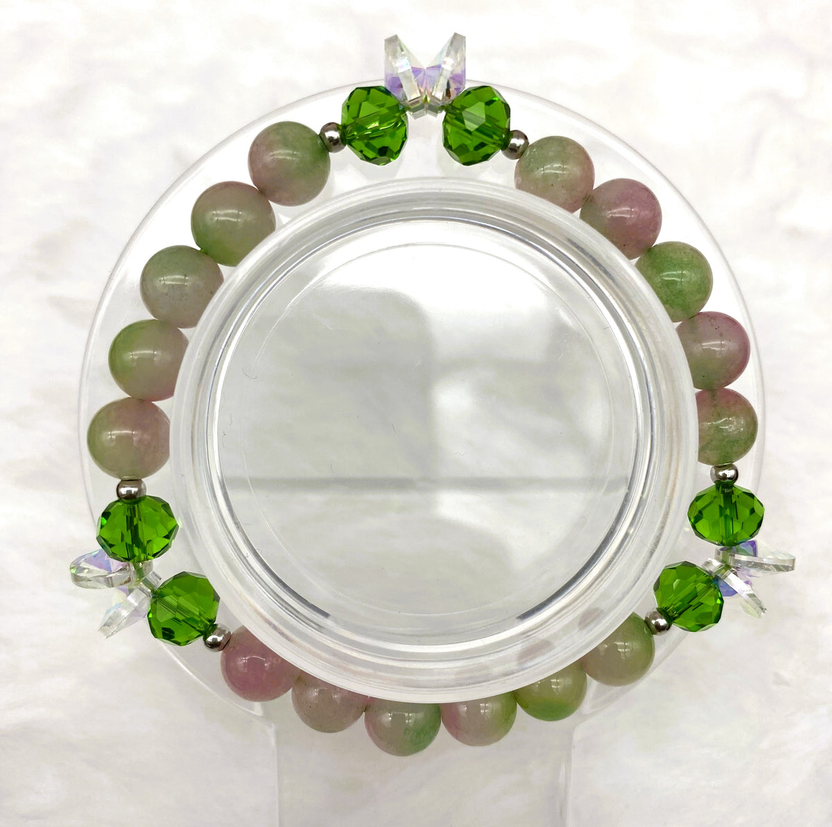 8mm(0.31") Sweet Candy Jade Collection Crystal Gemstone Beaded Bracelet Healing Crystal Energy Quartz Chakras Jewelry