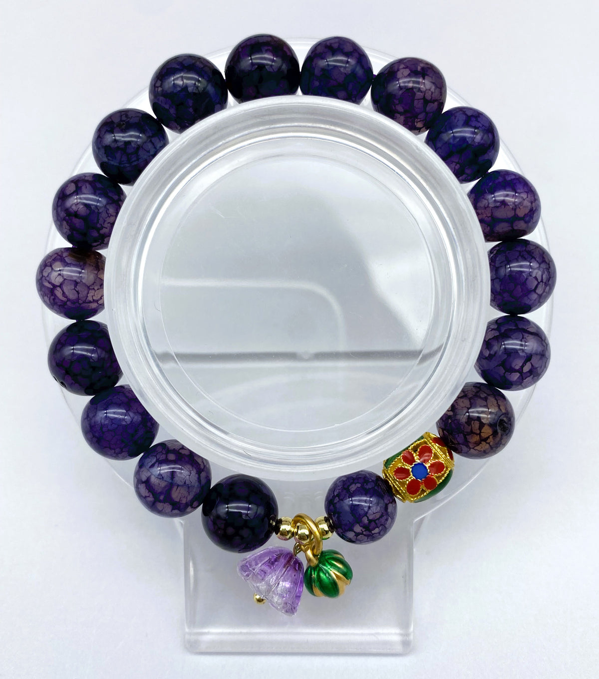 10mm 12mm Unique Design Dragon Vein Agate Bracelet Natural Stretch 7.5inches Healing Crystal