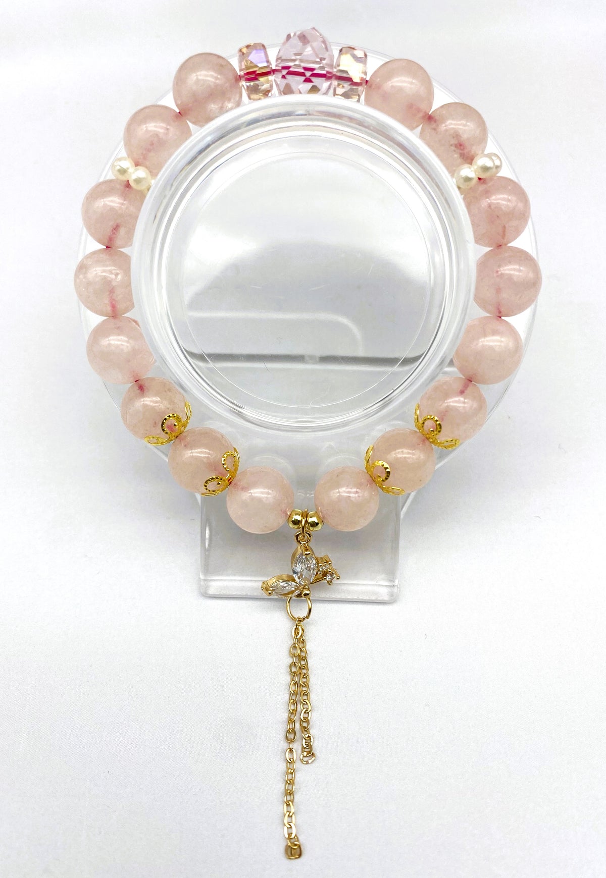 Cute Design Rose Quartz Bracelet Collection 8mm 10mm Beads 7.5inches Healing Crystal Quartz Energy Chakras Jewelry