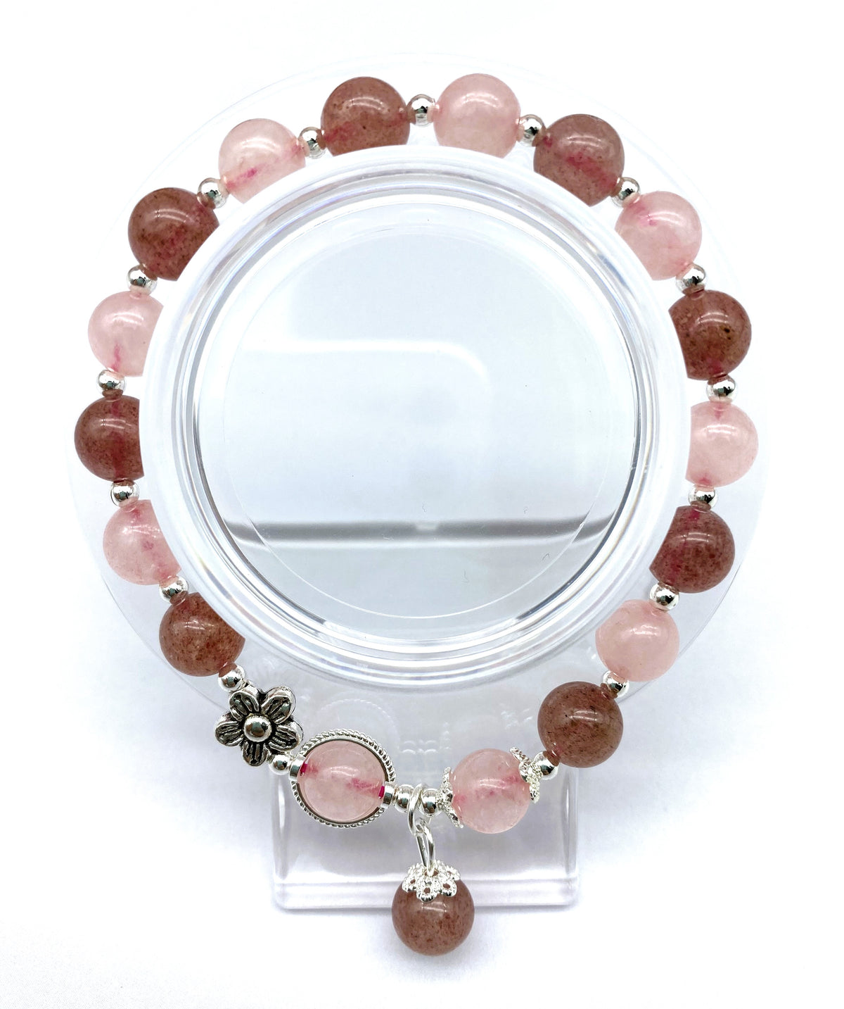 Strawberry Quartz Collection 7mm 8mm Gorgeous Gemstone 8mm Beaded Bracelet for Men Women
