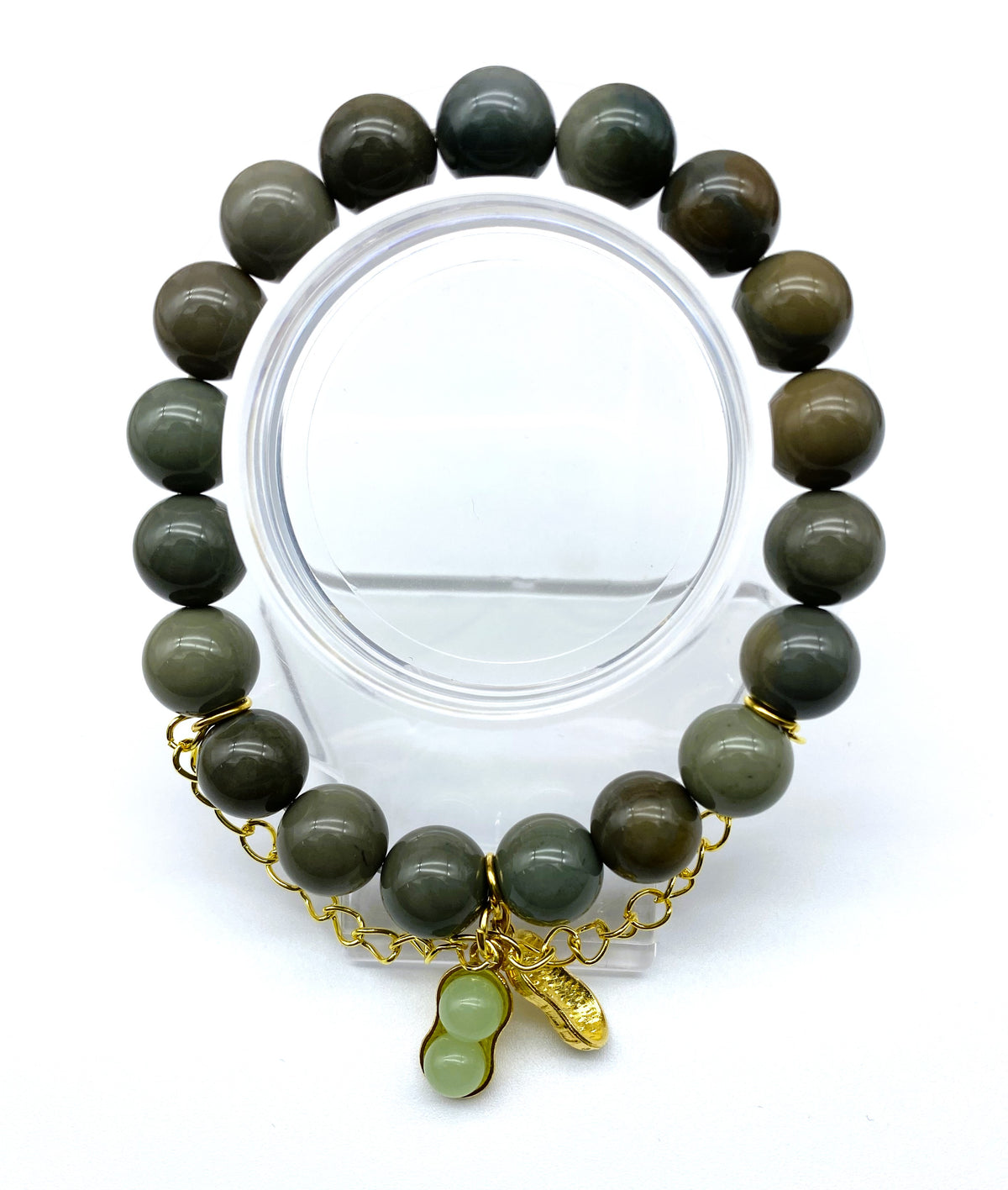 10mm 11mm Gorgeous Design Alashan Agate Bracelet Natural Stretch 7.5inches Healing Crystal