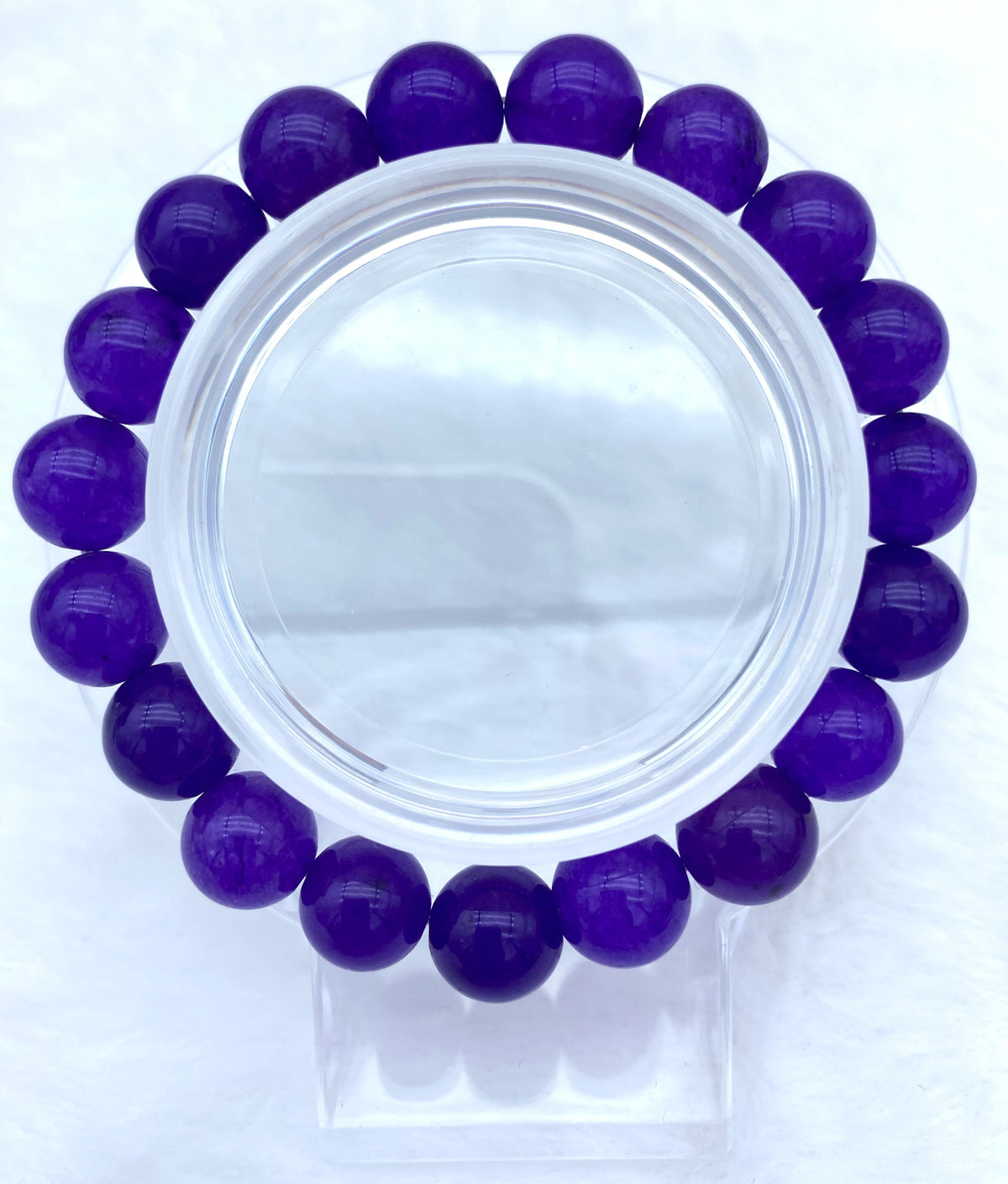 Chalcedony $1.99 Plain Design Collection 8mm 10mm Crystal Gemstone Beaded Bracelet - Love and Happiness